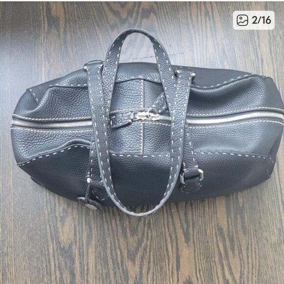 FENDI Selleria Black Leather Tote Bag - Picture 2 of 14